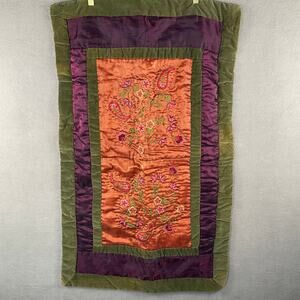Set of 2 King Pillow Shams Purple, Green, Rust